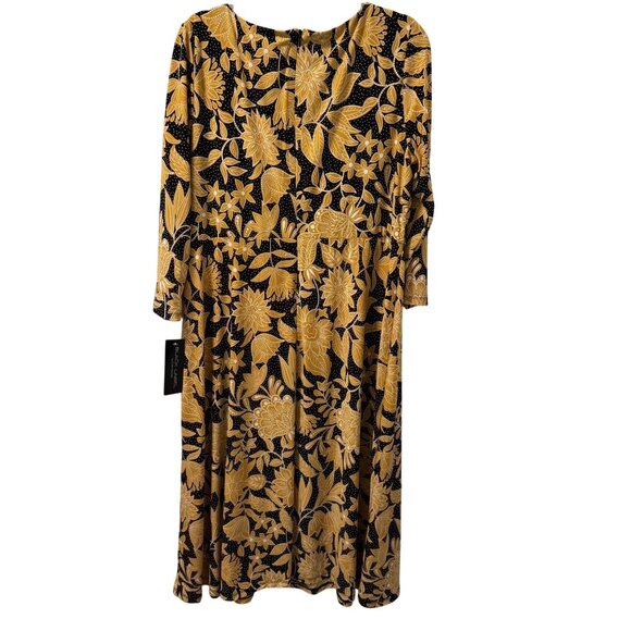 Black Label By Evan-Picone Black/Marigold Floral Dress Size 14 Dress. NWT - Picture 8 of 12